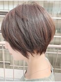横顔美人ショート　ココアブラウン