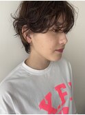 チョコブラウン×大人エアリーショートパーマ/ウェットスタイル