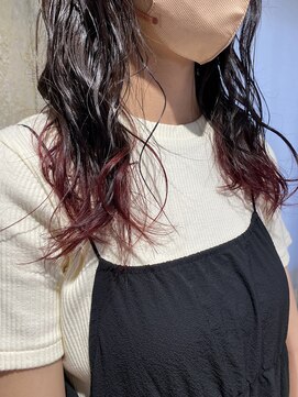 リブロ(liblo) 深ブラウン × ワインレッド／裾カラー