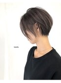 グレージュカラーボブウルフ黒髪ココアベージュ【市川】