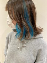 ジャム(Jam)&nbsp;切りっぱなしボブ×インナーブルーで可愛く★中村大輔