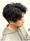 波巻きスパイラルパーマ×センターパート/ツーブロック/練馬