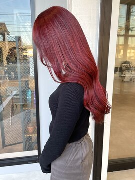 ナンバー(number+) 20代30代ダブルカラーカシスレッドロングオルチャン