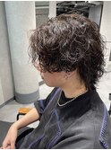 NEXTNEO【櫻田】センターパートウルフ　波巻きスパイラルパーマ