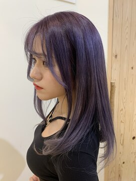 ヴィジョン(VISION) ダークピンクラベンダー シースルー レイヤーロング