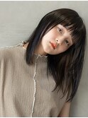 大人かわいい/20代30代/バングカット/ダークアッシュ