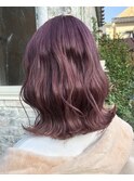 ラベンダーピンク　ゆるふわミディアム◎30代40代50代
