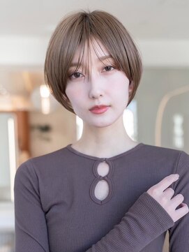 大人かわいい前髪イメチェンシースルーバングマッシュショート