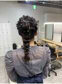 編みおろしポニー_ヘアセット