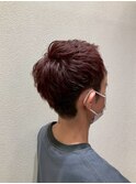 刈り上げショート＊ハンサムショート＊チェリーレッド＊20代30代