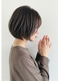 前下りショートボブ30代40代50代透明感寒色系ブラウン