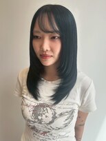 ベルフェミンキルン(Belle femin kilun) ブルーブラック レイヤーカット 韓国風レイヤー 顔周りカット