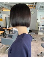 ヘアーズルネッタアベノ(HAIR'S Lunetta abeno) シンプルおしゃれなボブ×ナチュラルカラー