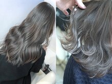 アリー 原宿 表参道(ALLY)の雰囲気（透明感のあるグレージュ[ブリーチなしカラー/髪質改善/原宿]）