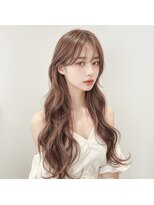フォームフォローズファンクション 本郷(FORM FOLLOWS FUNCTION)&nbsp;ピンクベージュ×韓国ゆるウェーブロング
