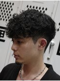 渋谷スペインカールツイストパーマフェードフリンジカット強め