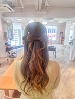 チュール バイ ラランジェ 横川店(ture by LARANJE)&nbsp;リボンハーフアップ！