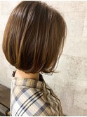 【ONLIed】ベージュカラー×ツヤ感ボブ