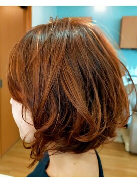 エス ハート オブ ヘアー 名東店(Heart of HAIR) ハイライトを効かせたオレンジカラー