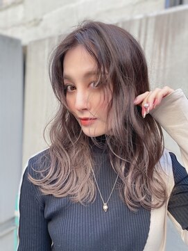 ローウェ 青山 表参道(Louwe) 大人可愛い/パープルグレージュ/バレイヤージュ/20代30代40代