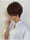 ショート×ハイライト白髪ぼかし×マチルダボブ[心斎橋]