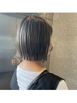 ヘアメイク アージュ 大野城 下大利店(HAIR MAKE age) 切りっぱなしミニボブ×highlight　20代30代40代