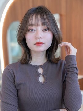 ケアリー 浦和美園(Carelly) 大人かわいい前髪セシルカットココアブラウンフリンジウェーブ