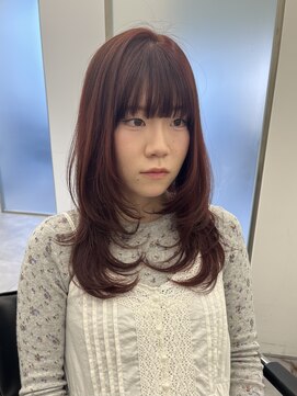 ゴウトゥデイシェアサロン 町田店(GO TODAY SHAiRE SALON) 赤髪×レイヤーカット【町田】