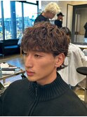 表参道駅MEN’S/ニュアンスパーマ/刈り上げセンターパート