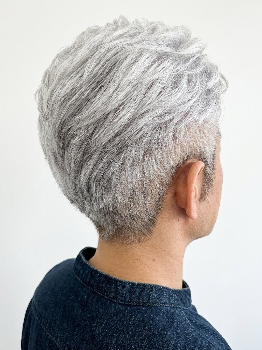 50代/60代/グレイヘア/グレーヘア/ツーブロック/かきあげ：L277182406