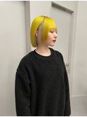 yellow/イエロー ベージュ ボブ ハイトーン デザイン