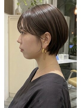 ヘア アンド スパ エジェリ プリム(hair&spa egerie prime) 耳に掛けれる丸みショート/前髪あり/30代40代50代