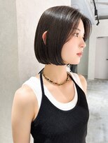 フォト 新宿三丁目(foto) 地毛風縮毛矯正韓国風顔まわりレイヤー小顔ボブ切りっぱなしボブ