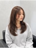 大人可愛い/シースルーバング/ミルクティーベージュ/レイヤー