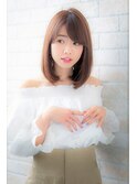 オリーブカラー＆ハイライトカラーの小顔セミウェットウェーブ