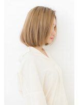 カバーヘア ブリス 上尾西口店(COVER HAIR bliss) 透け感ブロンドカラー切りっぱなしボブY上尾10代20代30代