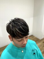 メンズアンダーバーホワイト 南海難波店(Men's _WHITE)&nbsp;マッシュハイライト