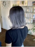 【W_SALON 河原町】ハイライト/ネイビージュ/ボブルフ