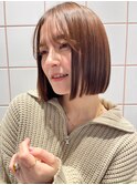 韓国前髪顔周り×切りっぱなしボブ【心斎橋/髪質改善】