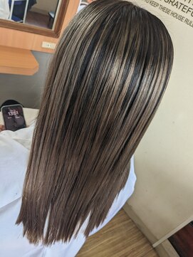 美容室ポケット エクステプルエクステバレーヤージュハイライトダブルカラー