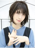 ROWEN_レイヤーボブ/グレーベージュ/小顔似合わせカット/黒髪