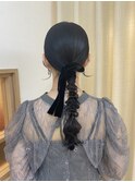 ローポニー　ポニー　タイトヘア　お洒落