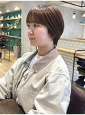 【吉田江梨】ショートヘア小顔カット明るめブラウントーンアップ