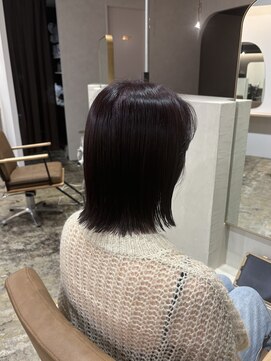 ユッカ 梅田(YUCCA) 【 YUCCA 】大人可愛い20代30代ぷつっとボブ/ぶどうカラー