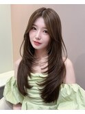 ハイレイヤーハッシュカットレイヤーカット韓国ヘア顔周り