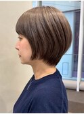 表参道髪質改善カラーハンサムショートボブアッシュブラウン30代
