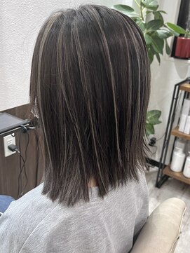 ベルヘアーデザイン 堺東(Belle hair Design) ハイライト切りっぱなしイルミナカラーグレージュ韓国風堺東