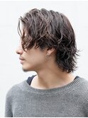 サーフカールミディアムウルフセンターパートシャドウパーマ原宿