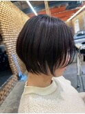 大人ショート/ボブ/大人可愛い/耳かけスタイル/うるツヤブラウン