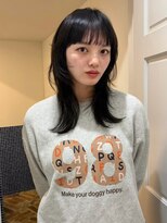 ラパンセ ブルー(LA PENSEE BLEU)&nbsp;顔周りハッシュカットダークブラウンワンホンレイヤー韓国
